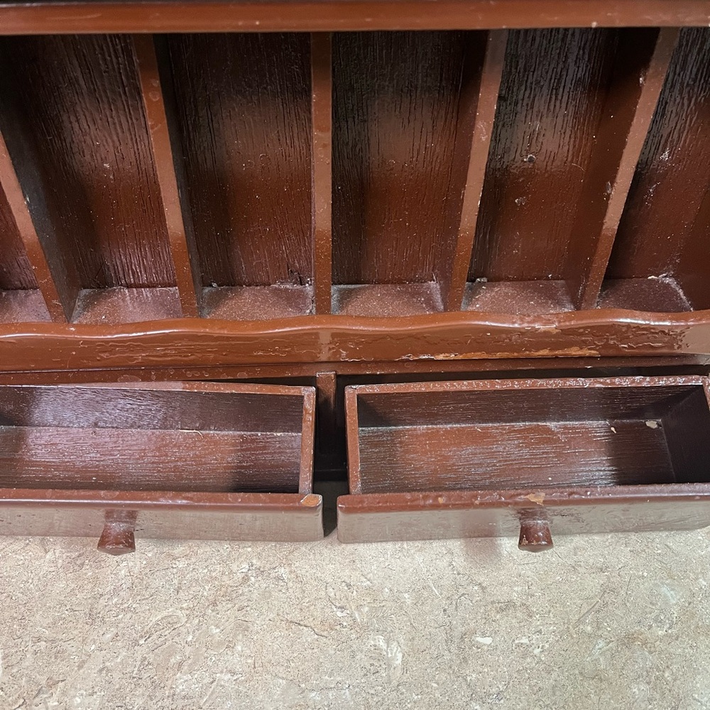 Vintage Wooden Spice Rack Organizer in Dark Brown - Picture 6 of 6